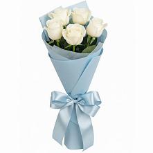 Букет 5 Белых роз Проуд в Балковскую 