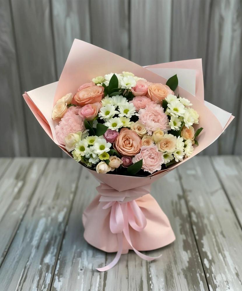 Букет цветов из: Гвоздики, Розы и Хризантемы в Балковскую 