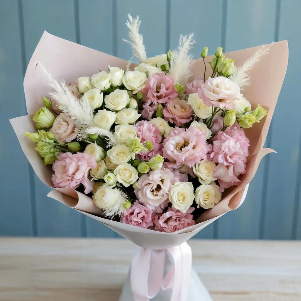 Букет цветов из: Альстромерии и Розы в Балковскую 