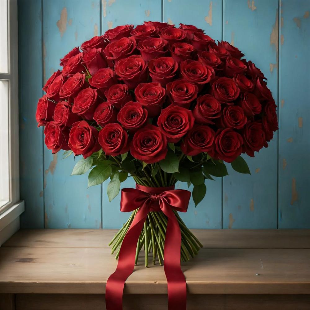 Букет Красные розы Блэк Меджик в Балковскую 