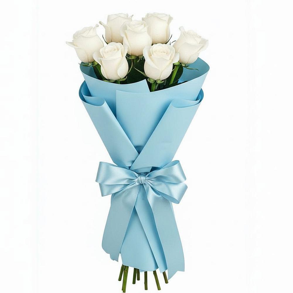 Букет 7 белых роз Проуд в Балковскую 