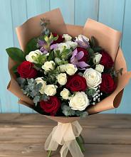Букет цветов из:  Розы и Альстромерии в Балковскую 