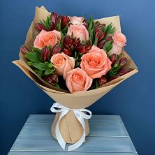 Букет цветов из:  Розы и Альстромерии в Балковскую 