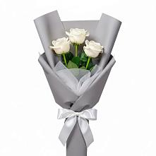 Букет 3 белые розы #REPLACE_PRED# Балковскую 