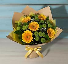 Букет цветов из:  Герберы и Хризантемы в Балковскую 