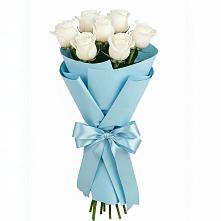 Букет 7 белых роз Проуд в Балковскую 