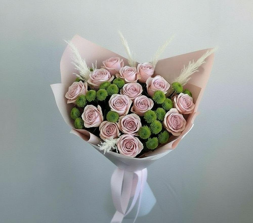 Букет цветов из: Розы и Хризантемы в Балковскую 