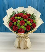 Букет цветов из:  Розы и Хризантемы в Балковскую 