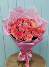 Букет 15 Розовых роз Равель в Балковскую 